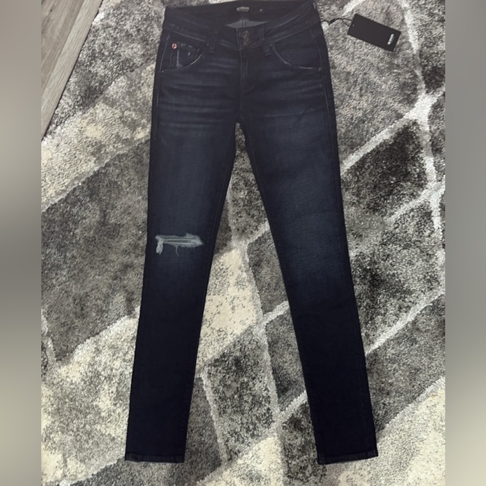 Hudson Collin Campus wash Denim Jean 28 Mid-Rise  4 6 Flap Pocket Jeans Skinny